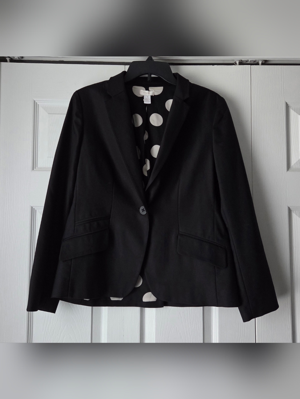 Chico's Black Single-Button Women's Blazer. Chico's Size 1 US Size M/8 - Picture 3 of 11